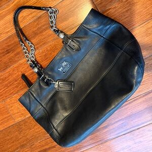 Vintage Coach Pebbled Leather Madison Tribeca East Tote - silver hardware